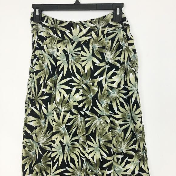 Volcom Womens Coco Pants XS Green Black Leaf Print Belt High Rise Pull On NWOT - Picture 6 of 14